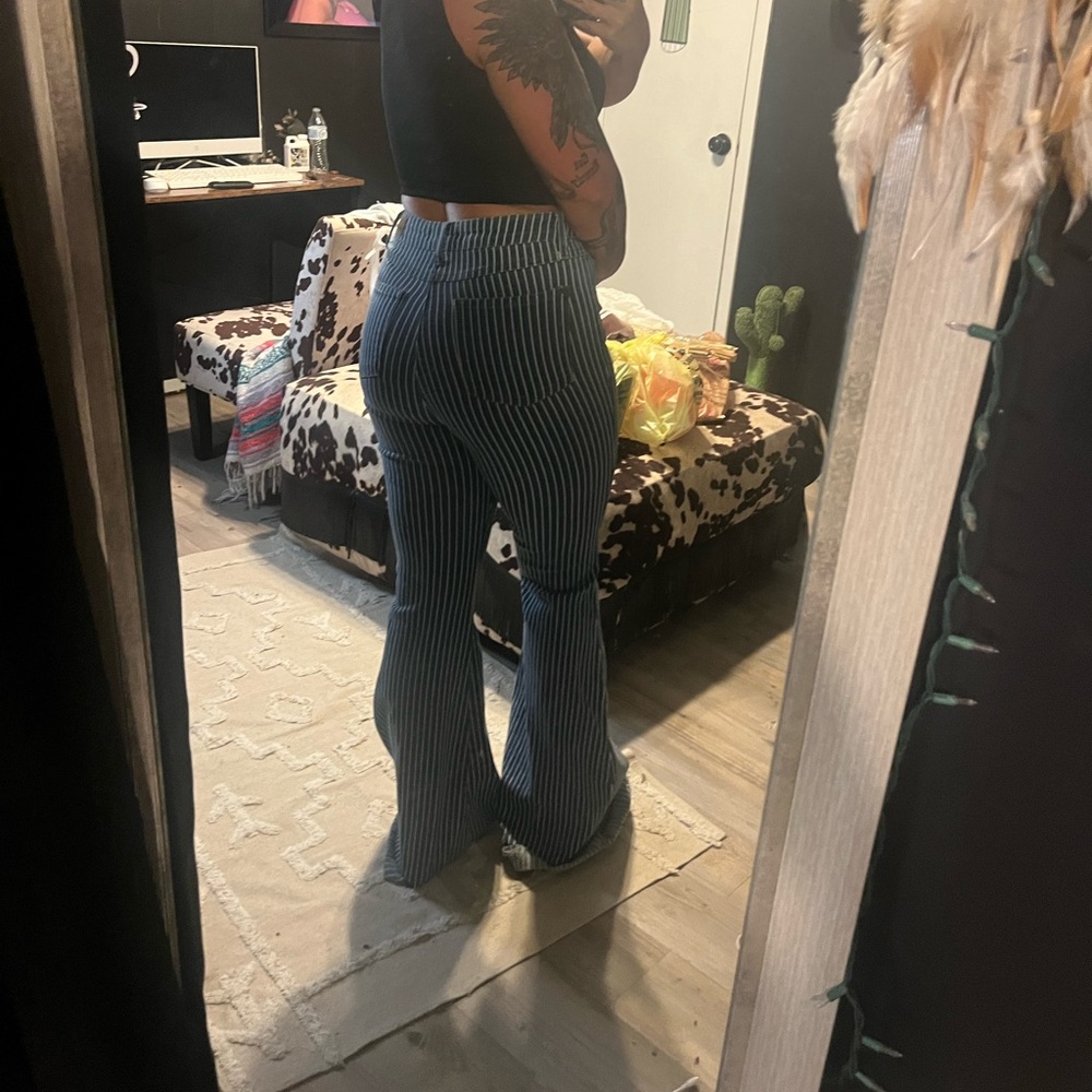 Pinstripe jeans